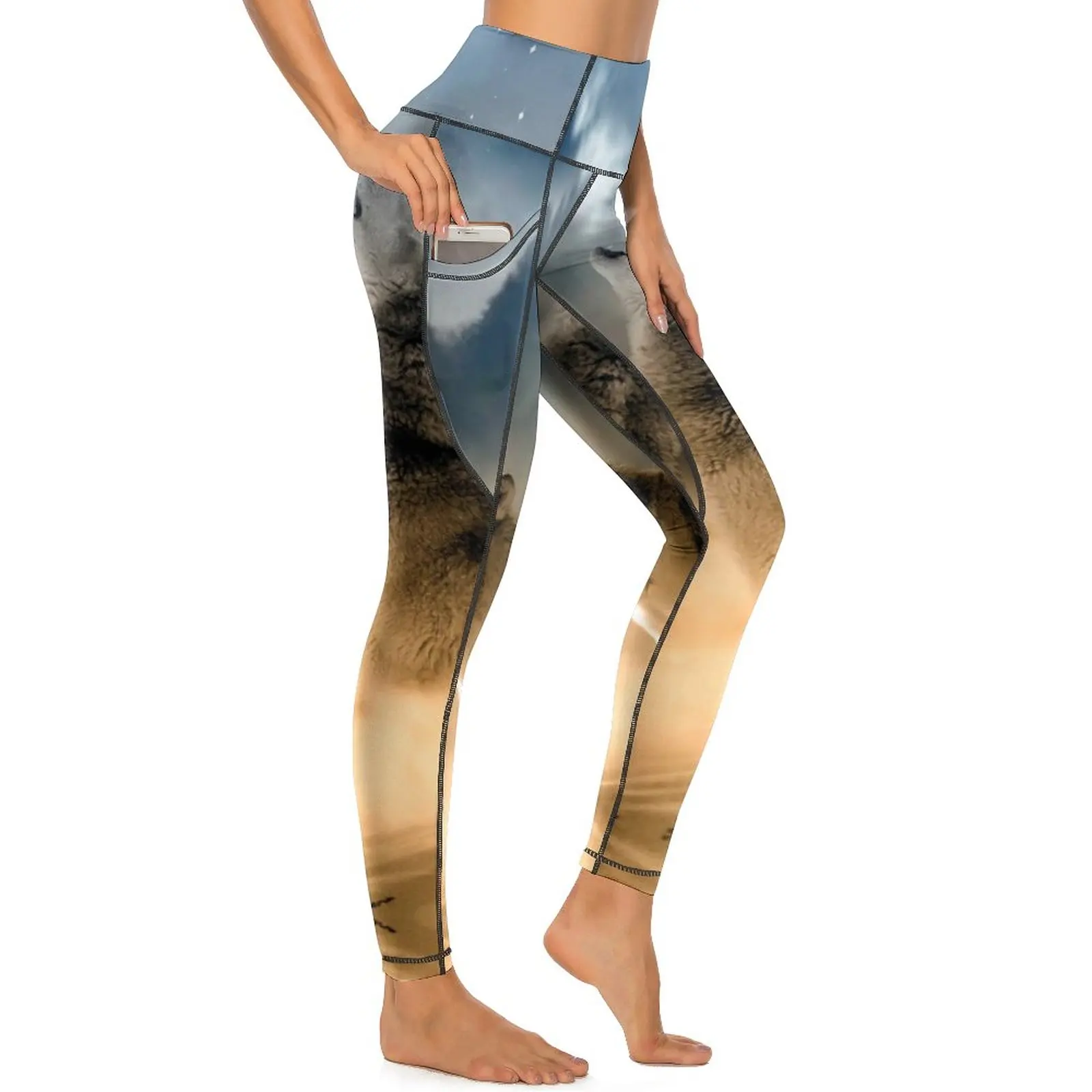 

Леггинсы для йоги с завышенной талией и карманами