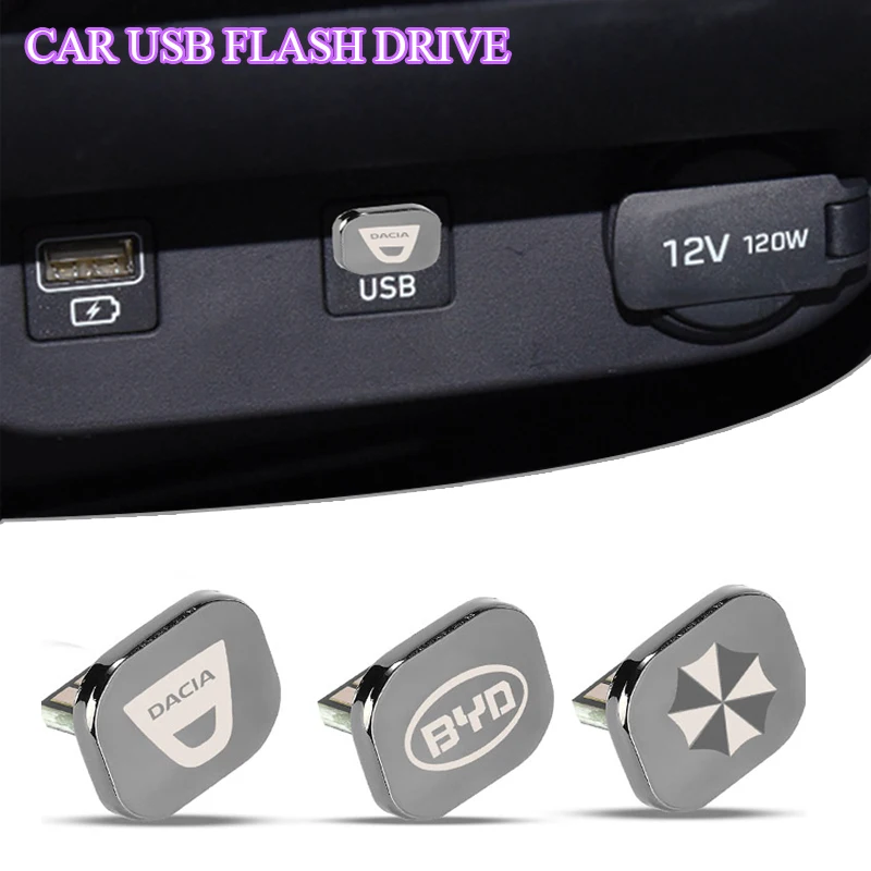 1pc Car Silver Logo USB Slot Input Adapter Flash Drive for Lada VESTA Niva Kalina Priora Granta Largus Vaz Samara 2110 Emblems