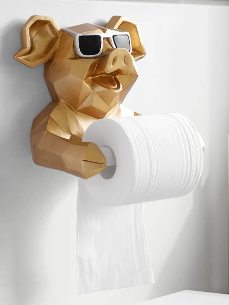 

animal tissue box Statue Figurine Hanging toilet paper holder Washroom Wall Home Decor Roll Paper Tissue Box Holder Wall Mount