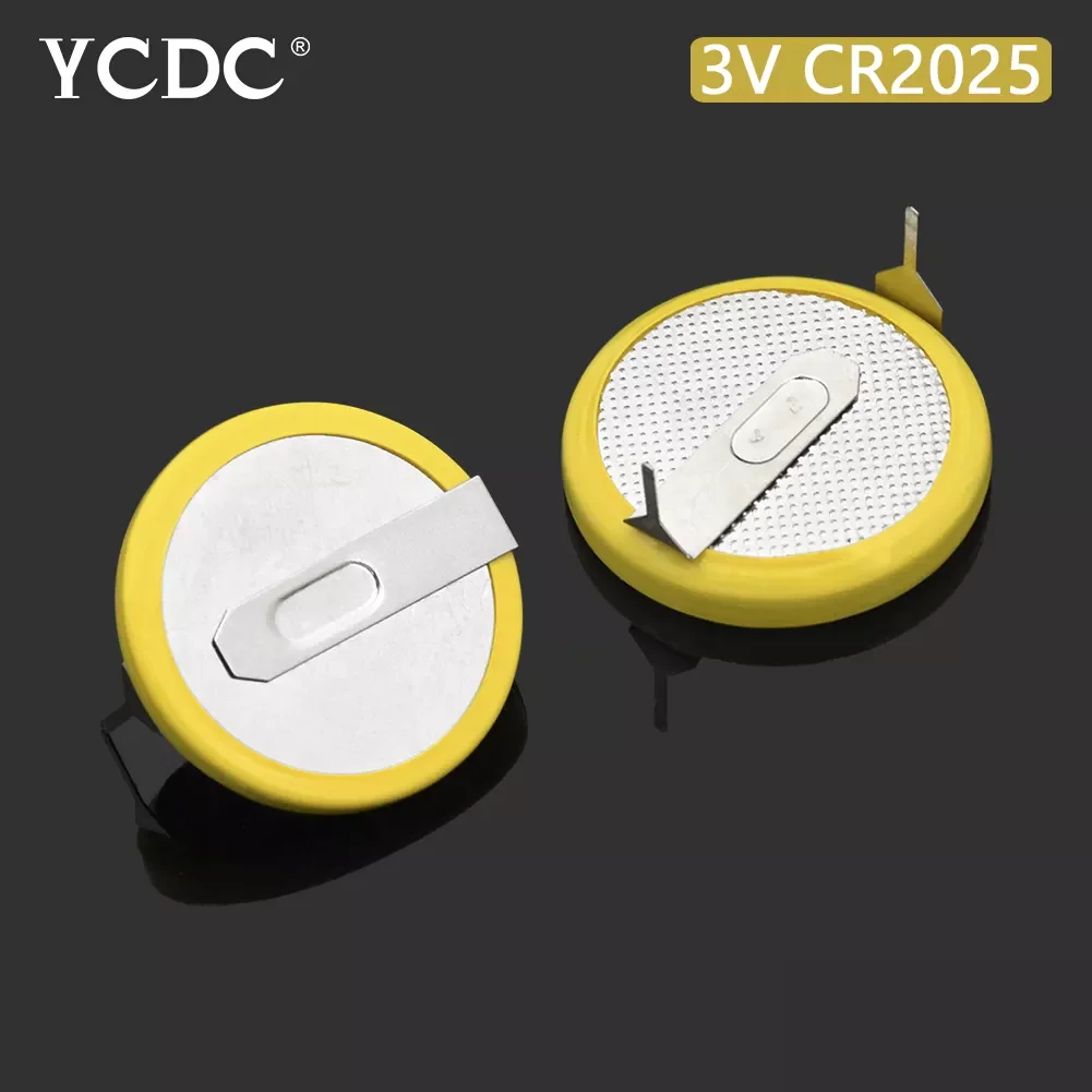 

NEW 3V 150mAh Soldered 2 Pins CR2025 CR 2025 Button Coin Battery With 2 Solder Tabs For Main Board Remote Control Game Toy