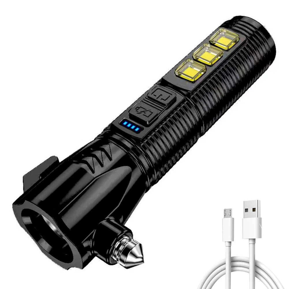 

Car Safety Hammer Multifunctional Charging Power Work Light Emergency Fire Self-rescue Breaking Window Self-defense flashlight