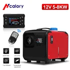 Автомобильный обогреватель Hcalory, все в одном, 8000 Вт, воздушный дизельный Обогреватель, красный, 8 кВт, 12 В, автомобильный обогреватель с одним отверстием для грузовиков и ЖК-выключатель, новинка 2020