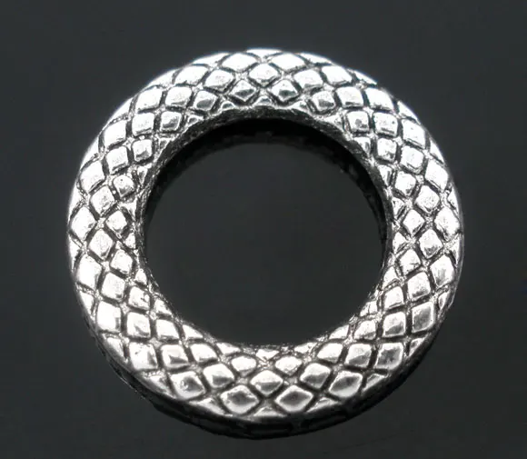 Замкнутые спаянные соединительные кольца серебряного цвета в винтажном стиле 14