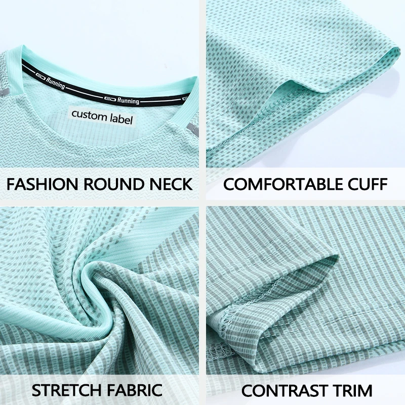 Men Sports T Shirts Gym Fitness Running Sportswear Quick Dry Short Sleeve Tee Breathable Training Workout Outdoor Jogging