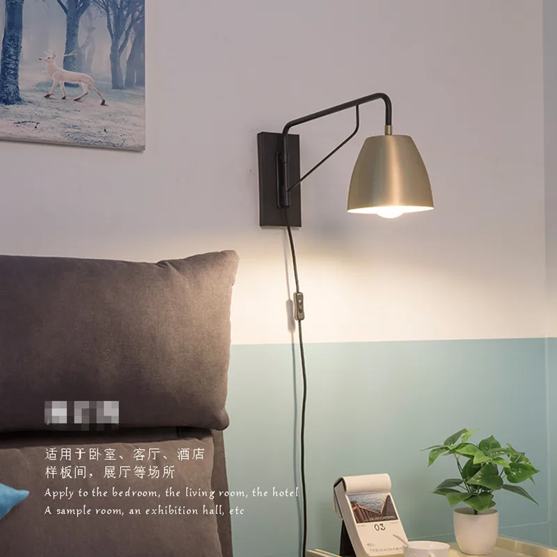

Postmodern Loft Flats Led Wall Lamp Creative Art Copper Study Restaurant Hotel Bedroom Bedside Wall Lighting Free Shipping