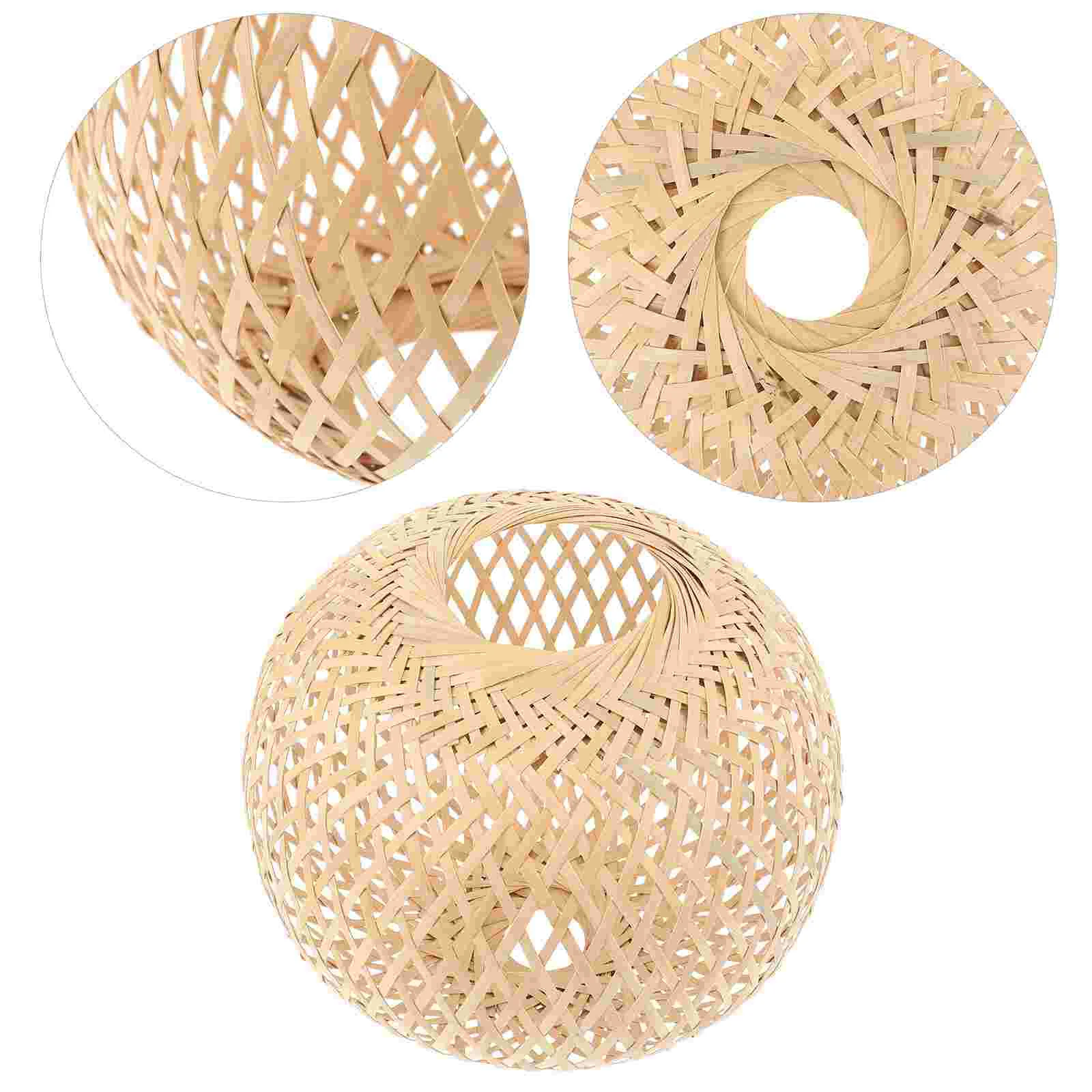 

Lamp Shade Light Lampshade Rattan Chandelier Cover Shades Pendant Woven Wicker Ceiling Hanging Rustic Cage Accessory Drum