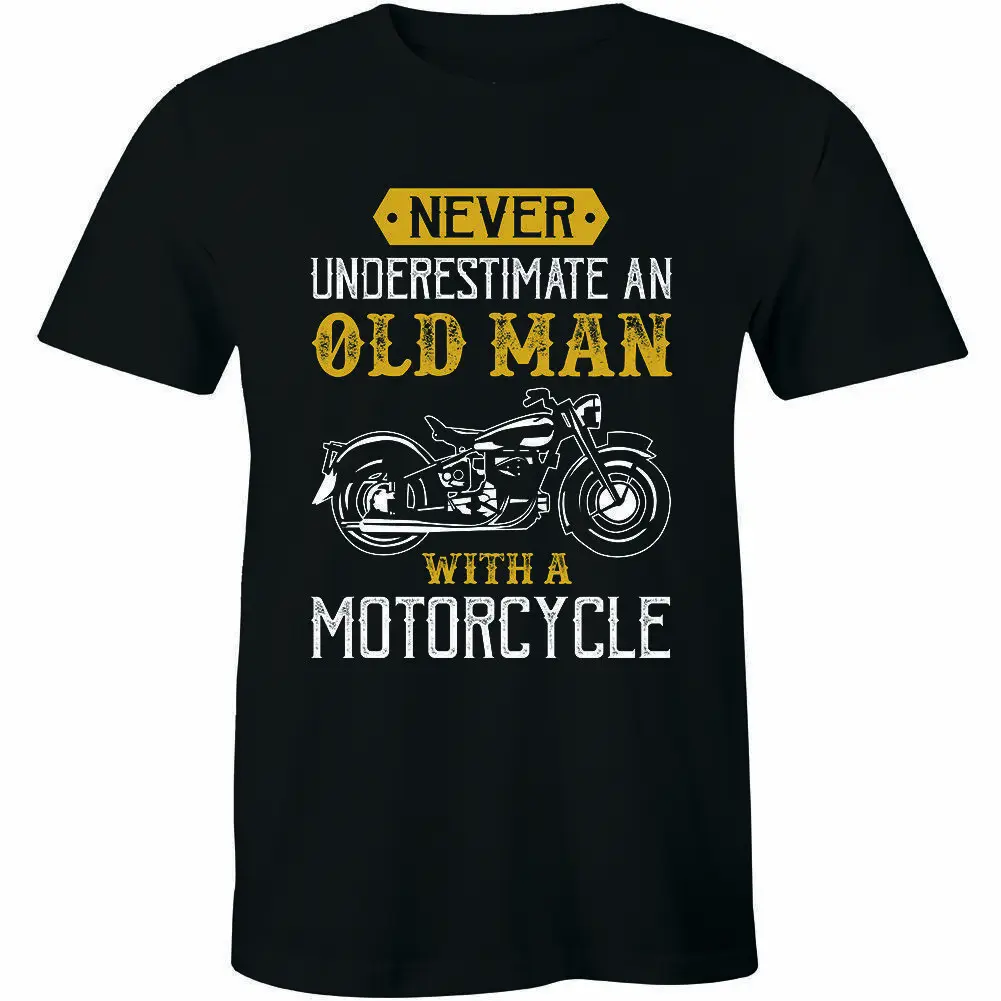 

Never Underestimate An Old Man With A Bicycle O-Neck Cotton T Shirt Men Casual Short Sleeve Tees Tops Camisetas Mujer