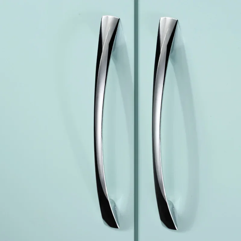 Современные дверные ручки и для кухонного шкафа яркая хромированная мебельная