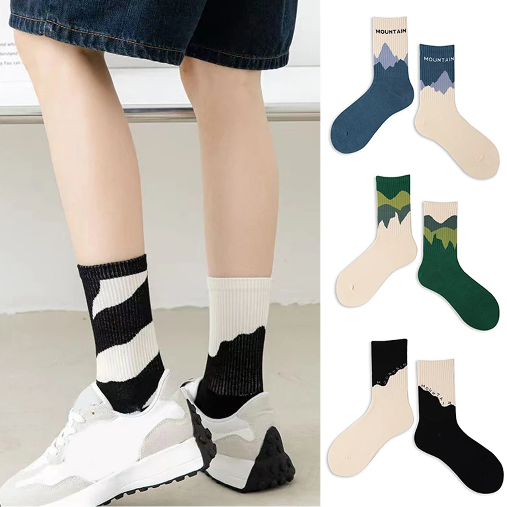 

Fashion Mid-tube AB Socks Harajuku Cotton Socks Simple Printed Boneless Breathable Sweat-absorbent Ankle Streetwear Foot Socks