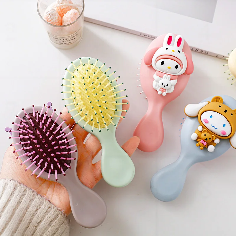 

Kawaii Sanrio массаж на воздушной подушке расческа аниме Cinnamoroll Kuromi детская расческа для волос парикмахерский инструмент детская игрушка Подарки для девочек