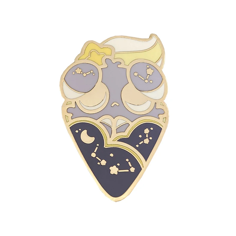 

Сине-фиолетовая мультяшная Милая булавка для лацкана мороженого в китайском стиле оптовая продажа от производителя Новинка Горячая Распродажа значок из цинкового сплава