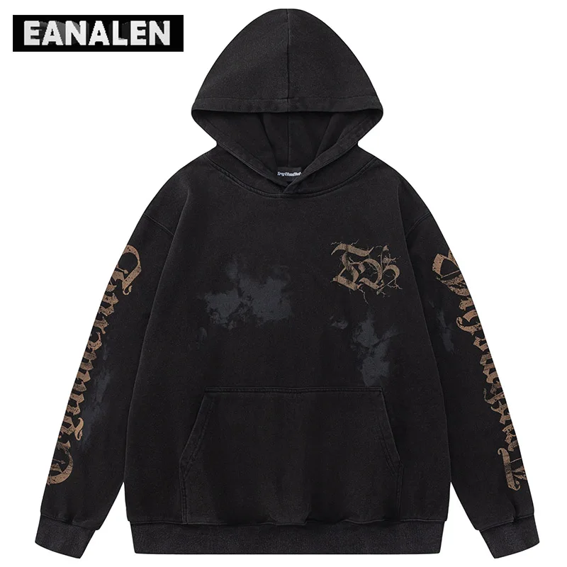 

Худи в стиле ретро с абстрактным алфавитом для мужчин и женщин