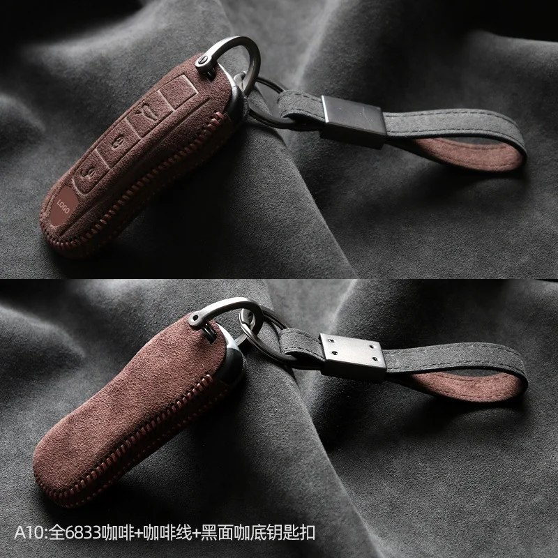 

High-end Alcantara Suede Key Chains Key Case for Porsche Cayenne Panamera Macan 718 911 Car Accessories