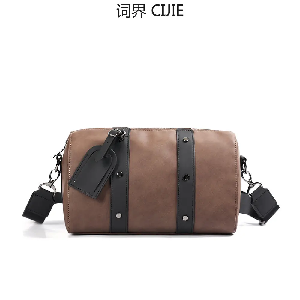 

Men's personalized cylinder bag Fashion casual messenger bag Fashion street bag messenger bag
