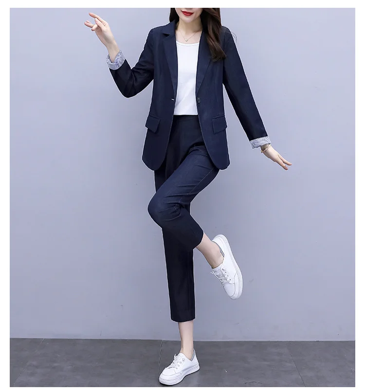 

Women's Spring and Autumn Customized Casual Pants Suit Office Ladies Elegant Dress Two-piece Women's Fashion Business Trousers S