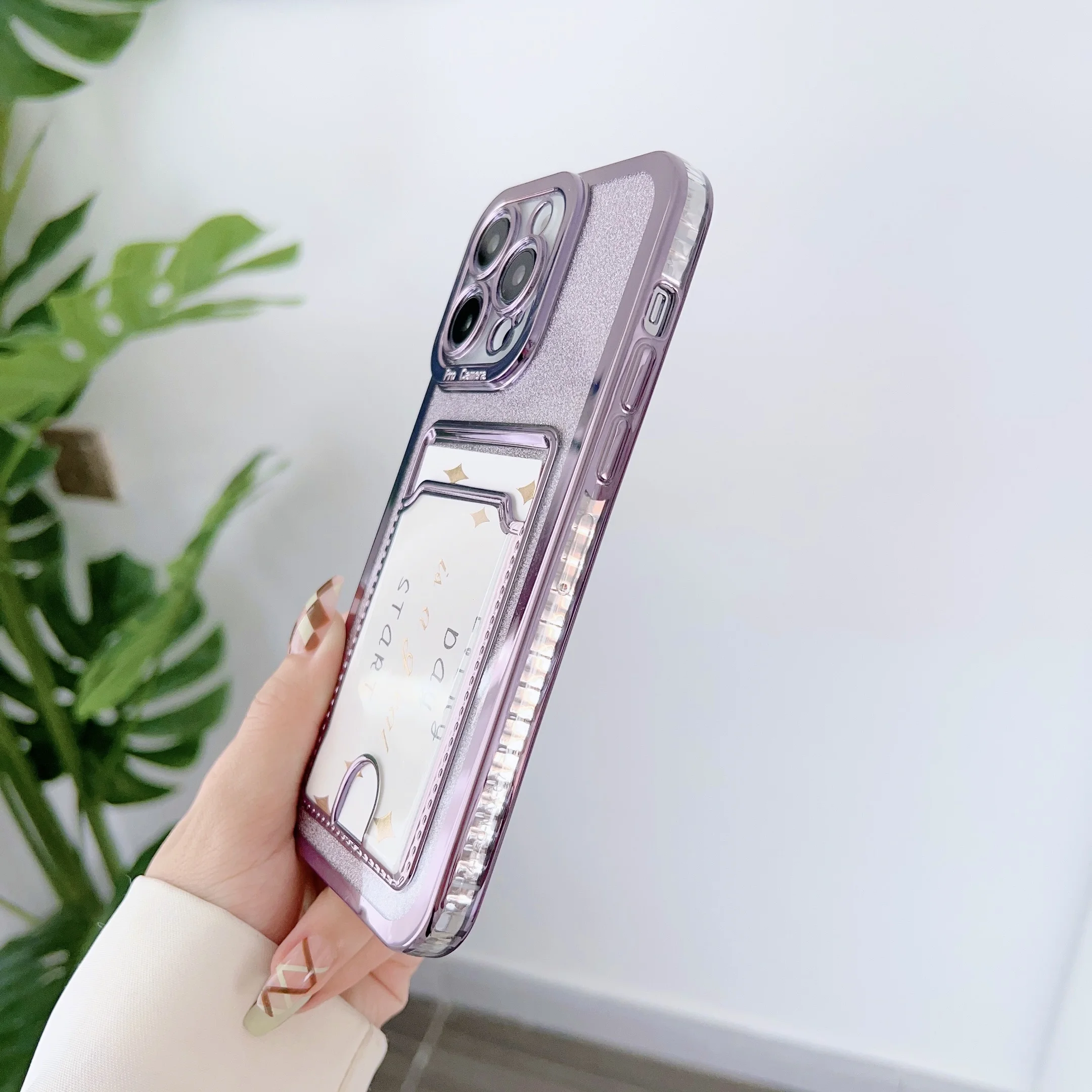 Card Slot Case for iPhone 14 Pro Max Plus Luxury Glitter Soft Back Phone Cover iPhone 13 12 11 Pro Max XS XR 8 7 6S Plus SE 2022