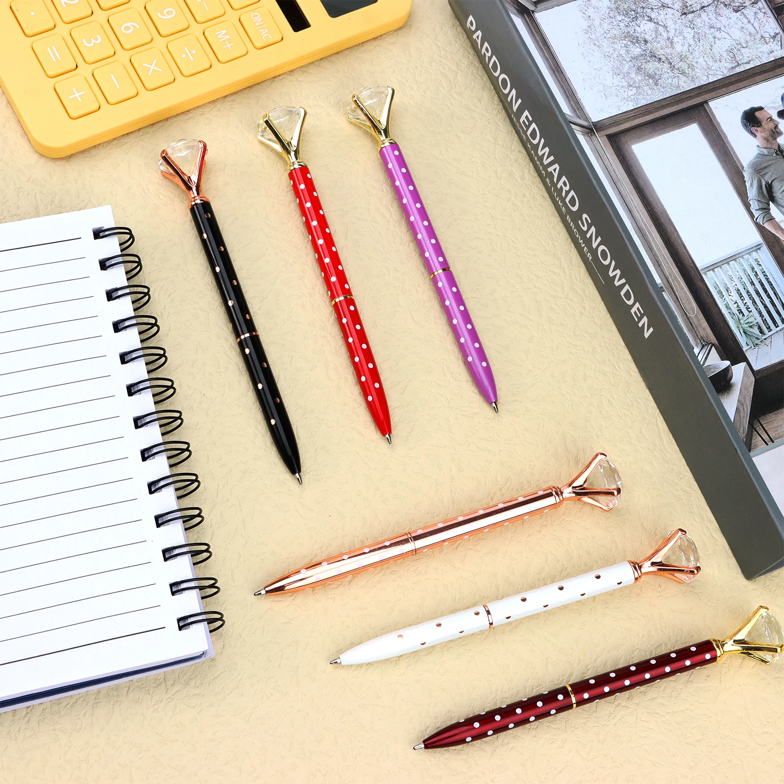 

6 Pcs Diamond Crystal Ballpoint Pens with 6Pcs Replacement Refills