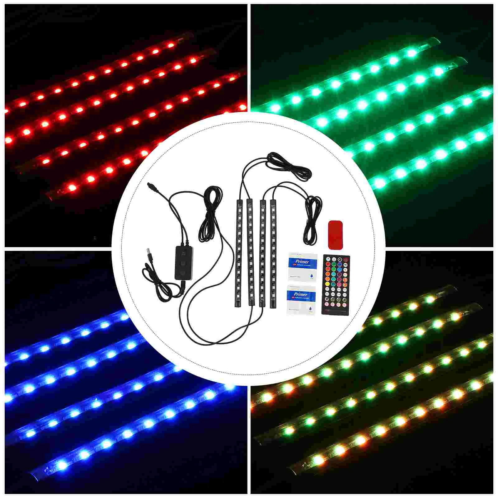 

Разноцветные Автомобильные светодиодные ленты, автомобильные атмосферные огни, контроллер приложения