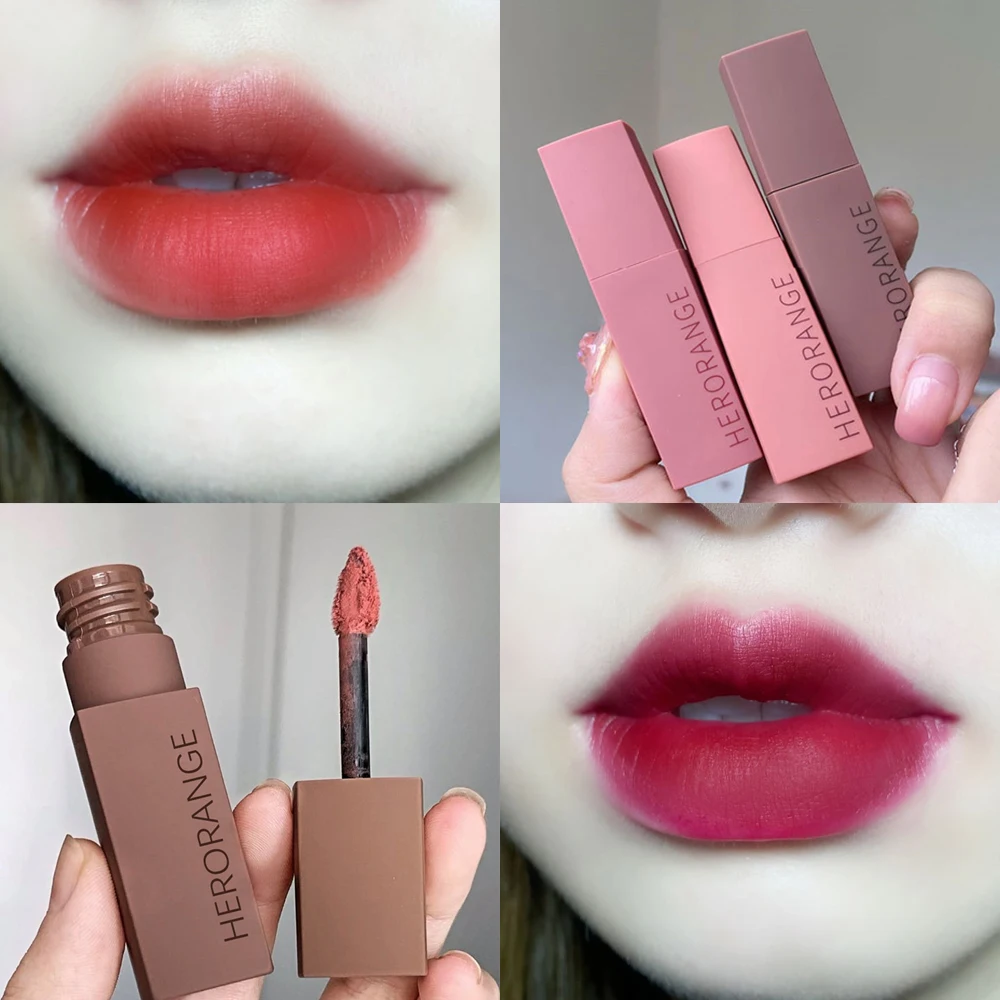 

6 Color Matte Pink Lip Glaze Matte Liquid Lipstick Waterproof Not Easy To Fade Velvet Nude Red Lip Mud Cheek Rouge Tint Cosmetic