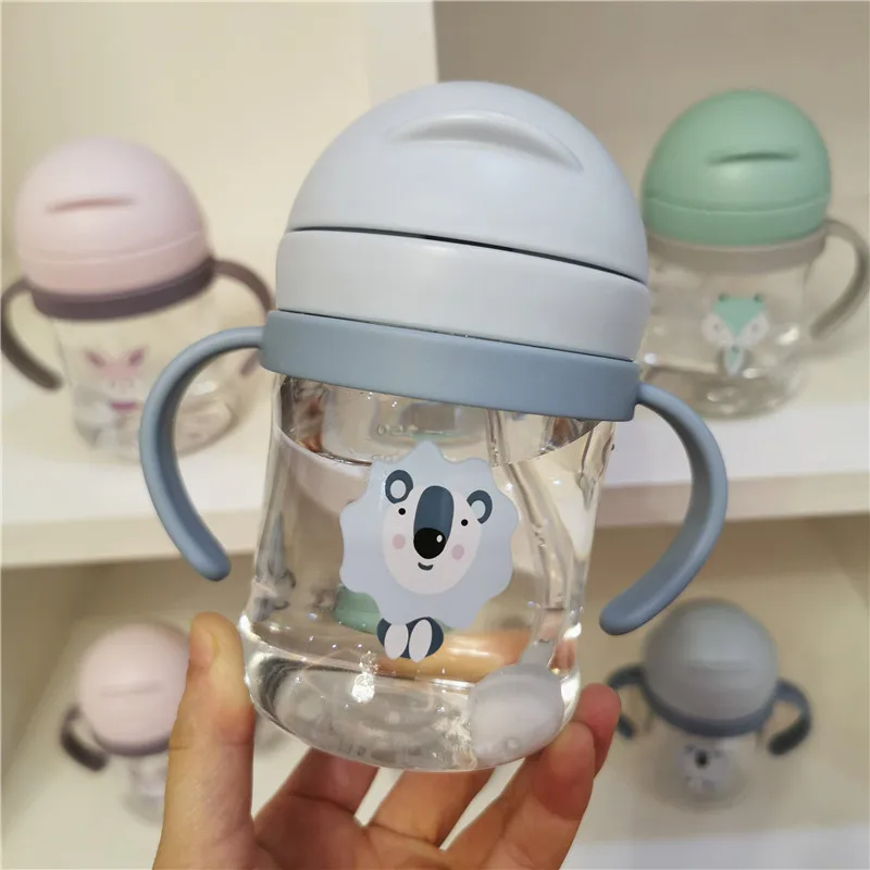 Kids Water Sippy Cup Creative Cartoon Baby Feeding Cups with Straws Leakproof Water Bottles Water Bottle with Straw Female enlarge
