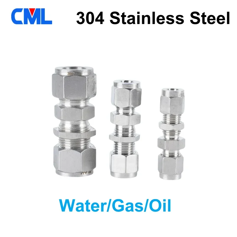 Нержавеющая сталь 304, двойные наконечники, гидравлический фитинг, компрессионный прямой соединительный адаптер для 3 мм, 4 мм, 6 мм