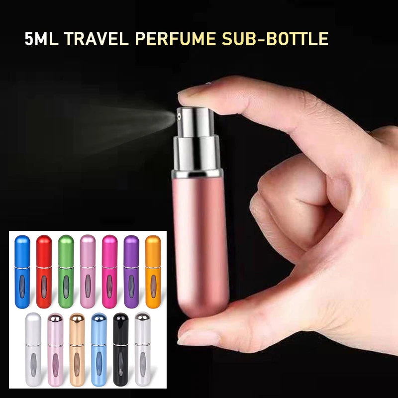

5ml Perfume Bottle Sub-bottling With Spray Bottom-filling Self-pump Glass Liner Portable Cosmetic Empty Containers Travel Tool