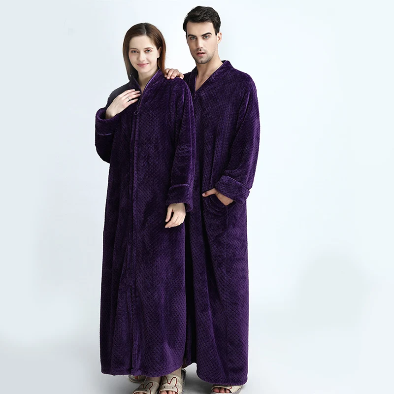 

Женское банное платье на молнии, банный халат, женская пижама для тела, спа-ванны, супервпитывающее банное платье, зимнее плотное банное полотенце