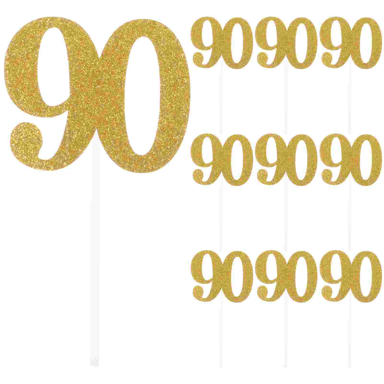 

90th Birthday Decorations Cake Decorative Picks Dessert Numbers Ornaments Cupcake Topper