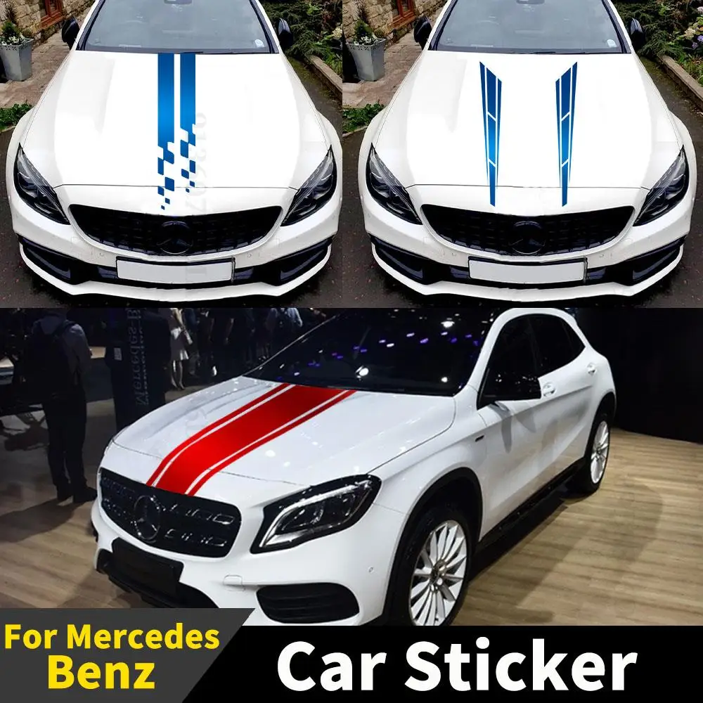 

Hood Sticker Decal For Mercedes Benz A W176 W177 B W246 C W204 W205 C43 C63 AMG E W212 W213 E63 CLA C117 C118 CLS C218 SLK R172