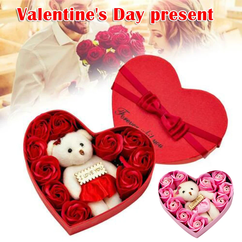 

Box Bear Flower Rose Long-Lasting Fragrance Without Fading Best Gift For Girlfriend Birthday Wedding