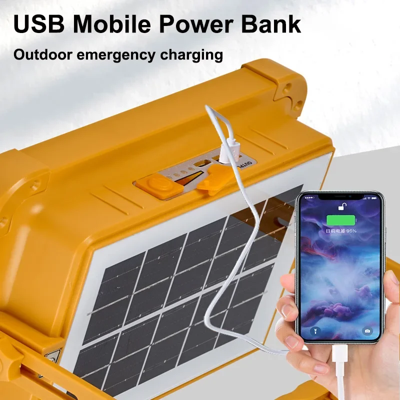 Портативный фонарь на солнечной батарее 2000 Вт