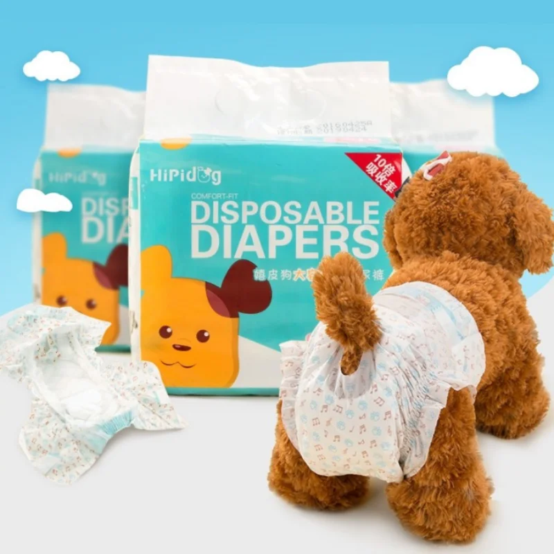 10pcs Disposable Pet Diaper Female Dog Menstruation Shorts Super Absorption Puppy Physiological Pants for Small Medium Dogs