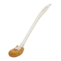 coconut palm brush toilet cleaning brush without dead angle brown silk long handle toilet brush cleaning brush