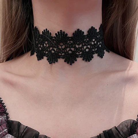 Черное кружевное ожерелье bls-miracle