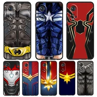 avengers hero marvel for honor 60 50 20 se pro x30 10x 10i 10 9x 9a 8x 8a lite silicone soft tpu black phone case capa cover