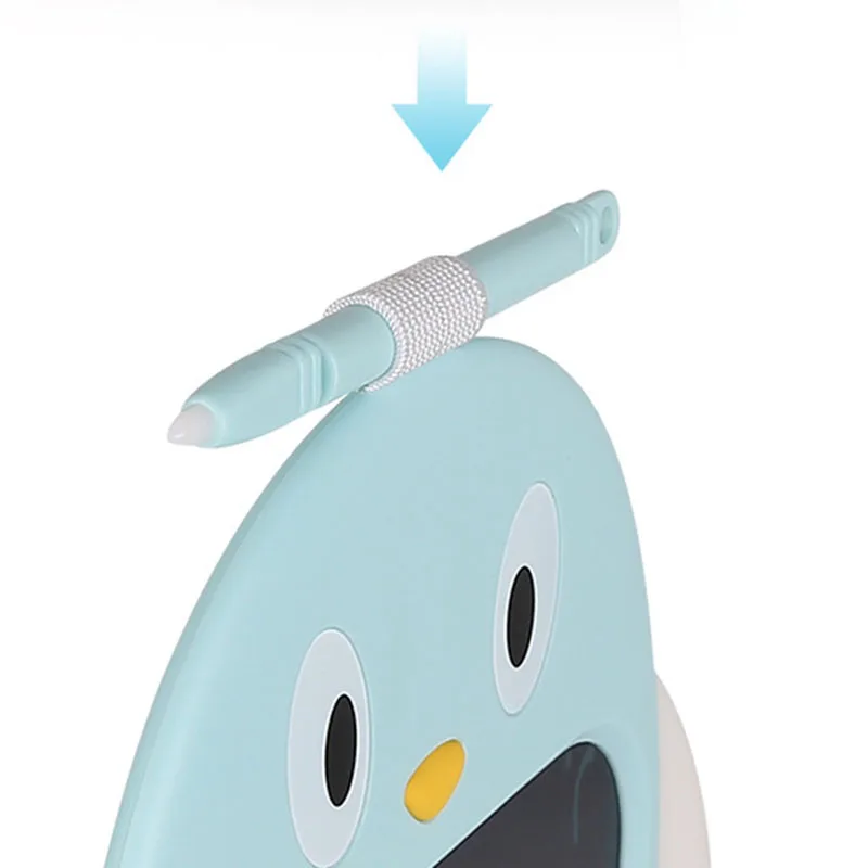 Mini Color LCD Writing Board Children's Penguin Digital Drawing Tablet One-Button Lock Screen Blue |