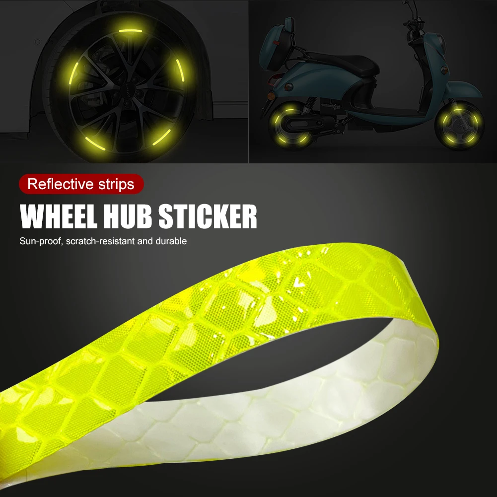 

20Pcs Car Wheel Hub Reflective Sticker Tire Rim Reflective Strips Luminous Sticker for Night Driving Car-Styling Accessories