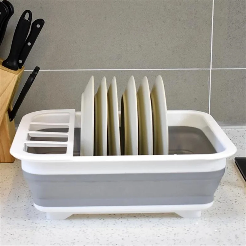 

Портативная Складная миска для мытья посуды сушилка для посуды многоразовая многофункциональная сливная корзина для кемпинга