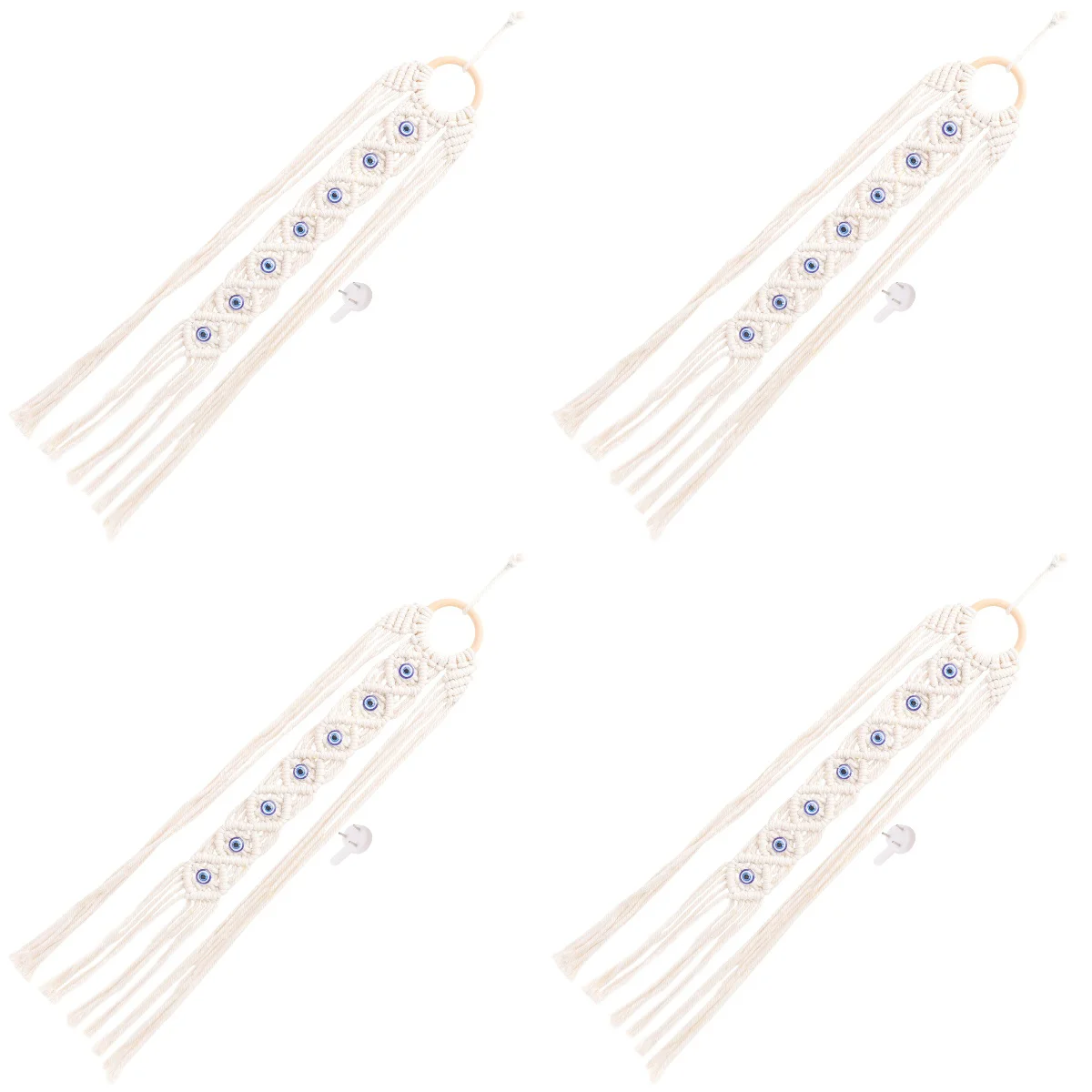 

4pcs Macrame Wall Hanging Tapestry Natural Style Cotton Rope Hand-Woven Tapestry