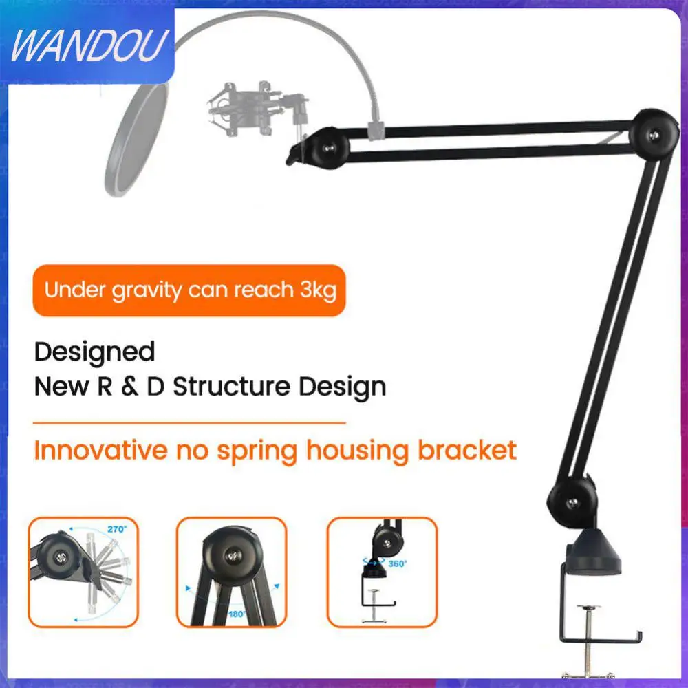 

Microphone Stand Microphone Bracket Suspension Boom Scissor Arm Stand Holder Wide Application Microphone Holder Portable Folding