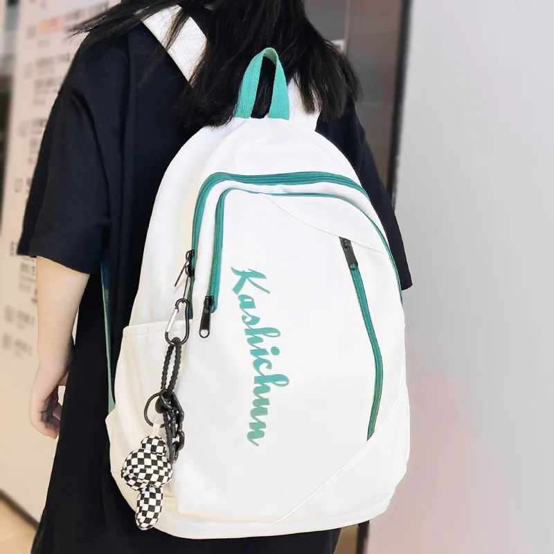 

Белая нейлоновая сумка для книг для мужчин и женщин, школьный ранец для девушек и мальчиков, модные дорожные студенческие портфели для ноут...