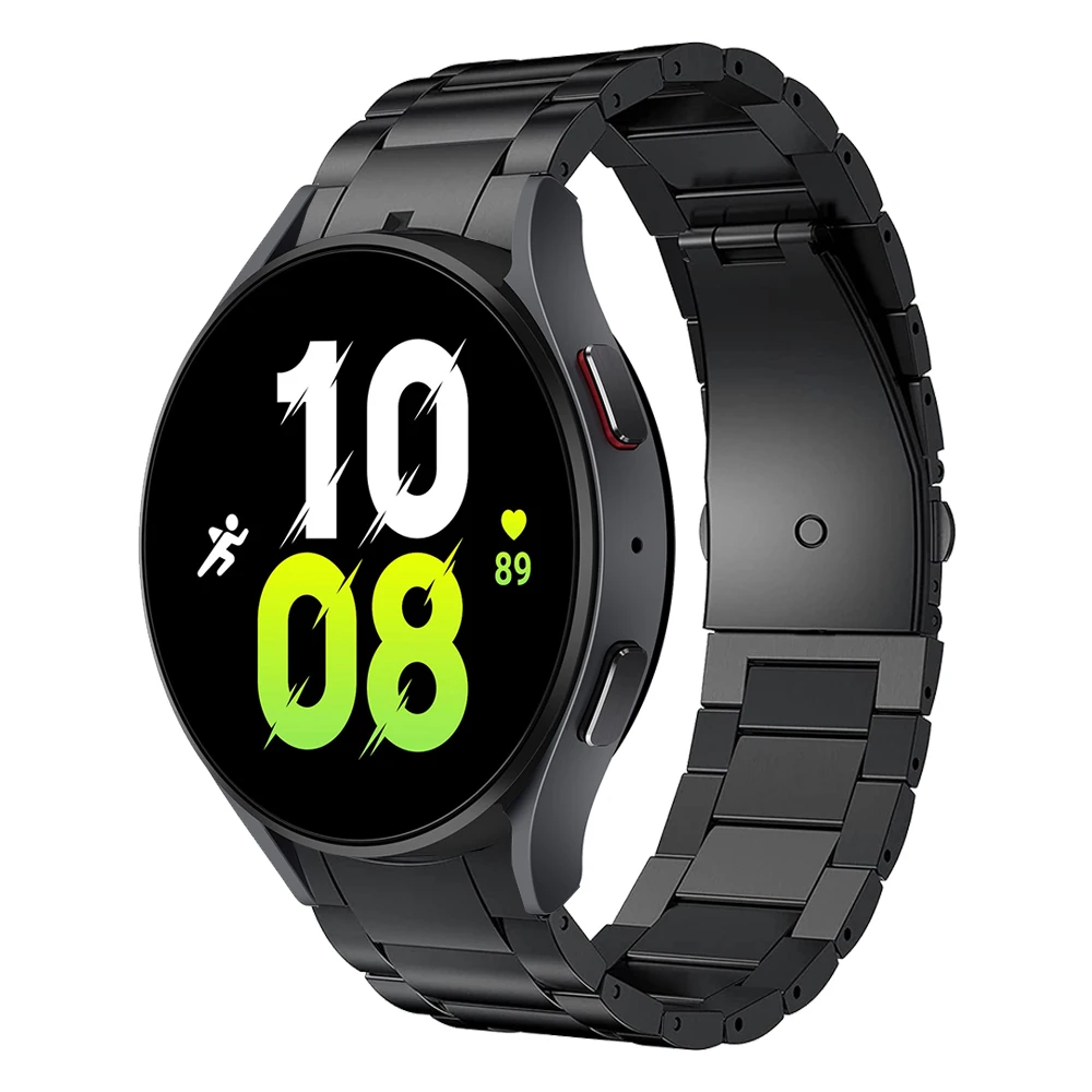 Metal Stainless Steel Band For Samsung Galaxy Watch 5 Pro 45mm No Gaps Strap (Titanium Gray) 4 Classic 46mm 42/40 44mm Watchband
