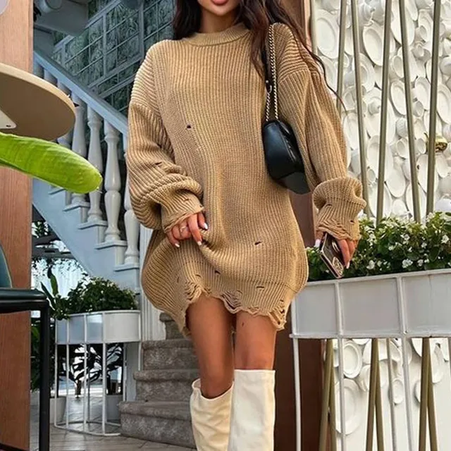 Women's Oversized Sweater Knitted Green 