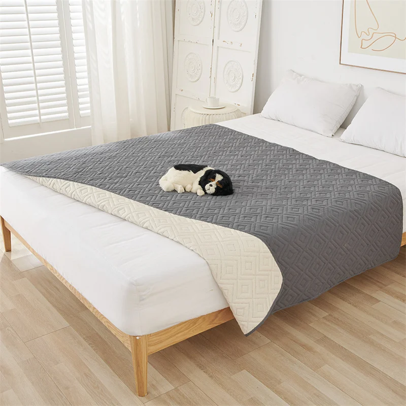 

Waterproof Bedspread Cover cat Pets Bed Sheets Solid Color King Size Double Bed Mattress Pads Home Dog Mattress Dust Protector