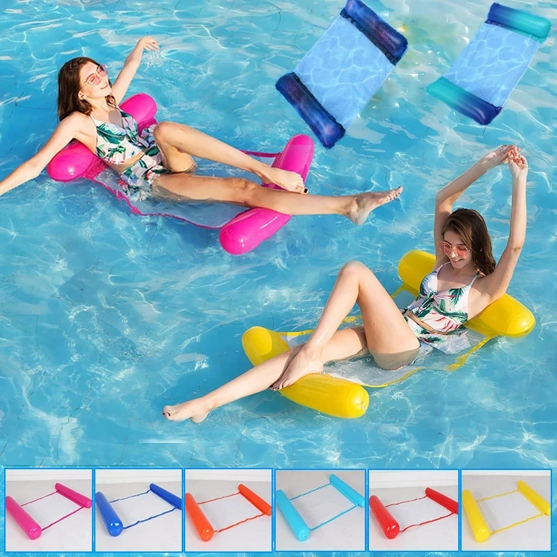 

Новинка 2023, кресло-гамак для воды, надувной плавающий матрас для плавания, плавательный круг для бассейна, искусственная игрушка, кровать дл...