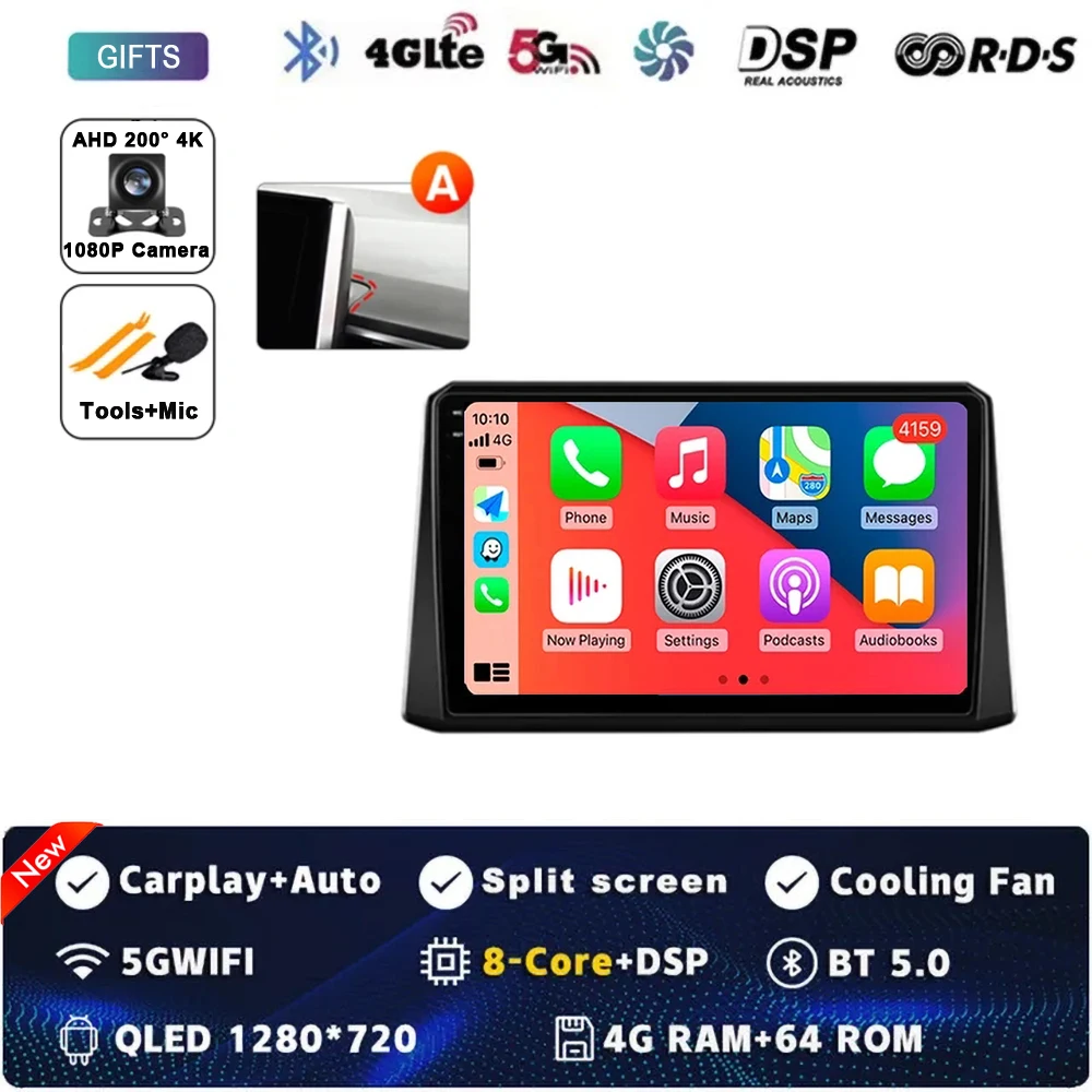 Android 15 Carplay Auto для Toyota Corolla 12 Cross 2019-2022 Автомобильный радиоприемник Мультимедийный видеоплеер Навигация GPS Без 2Din 2 Din 4G