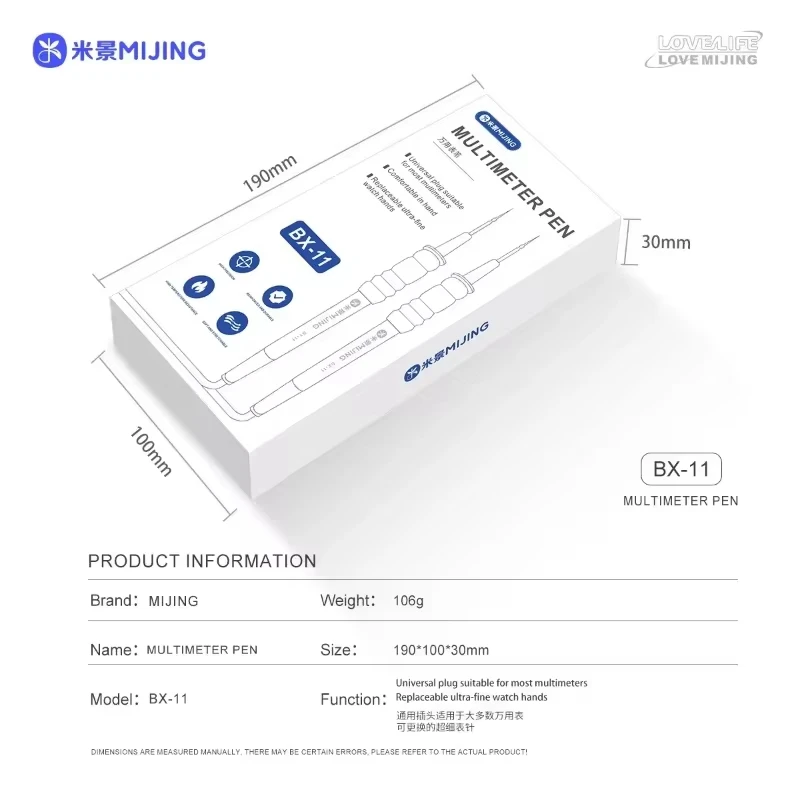 Precyzyjny multimetr cyfrowy Mijing Uniwersalne narzędzie do wykrywania napięcia Wielofunkcyjny przyrząd z wyświetlaczem cyfr...