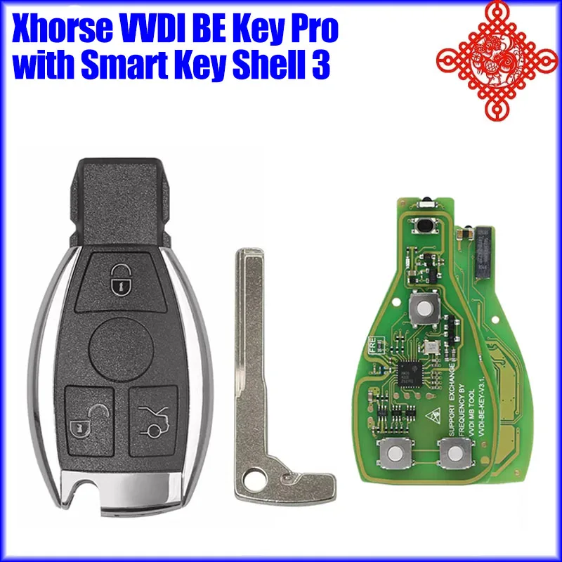 

Xhorse VVDI BE Key Pro Improved Version with Smart Key Shell 3 Button For Benz Get 1 Free Token For VVDI MB Tool