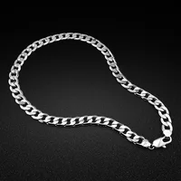 925 Sterling Silver Solid Necklace Men's 12MM Miami Cuban Chain Necklace Spring Buckle Hip Hop Jewelry Birthday Gift