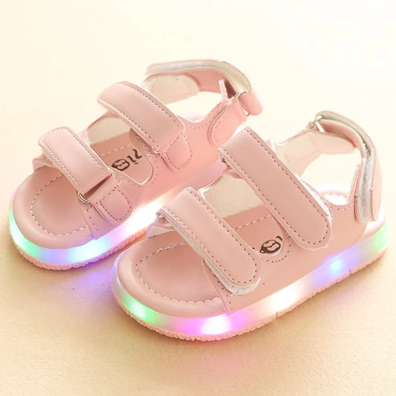 

Baby Led Shoes Glowing Sandals Elegant Children Casual Sandals Solid Good Quality Fashion Baby Girls Boys Shoes Size 21-30